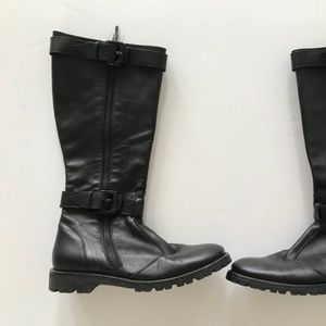 Burberry Vibram Black Leather Combat Boots